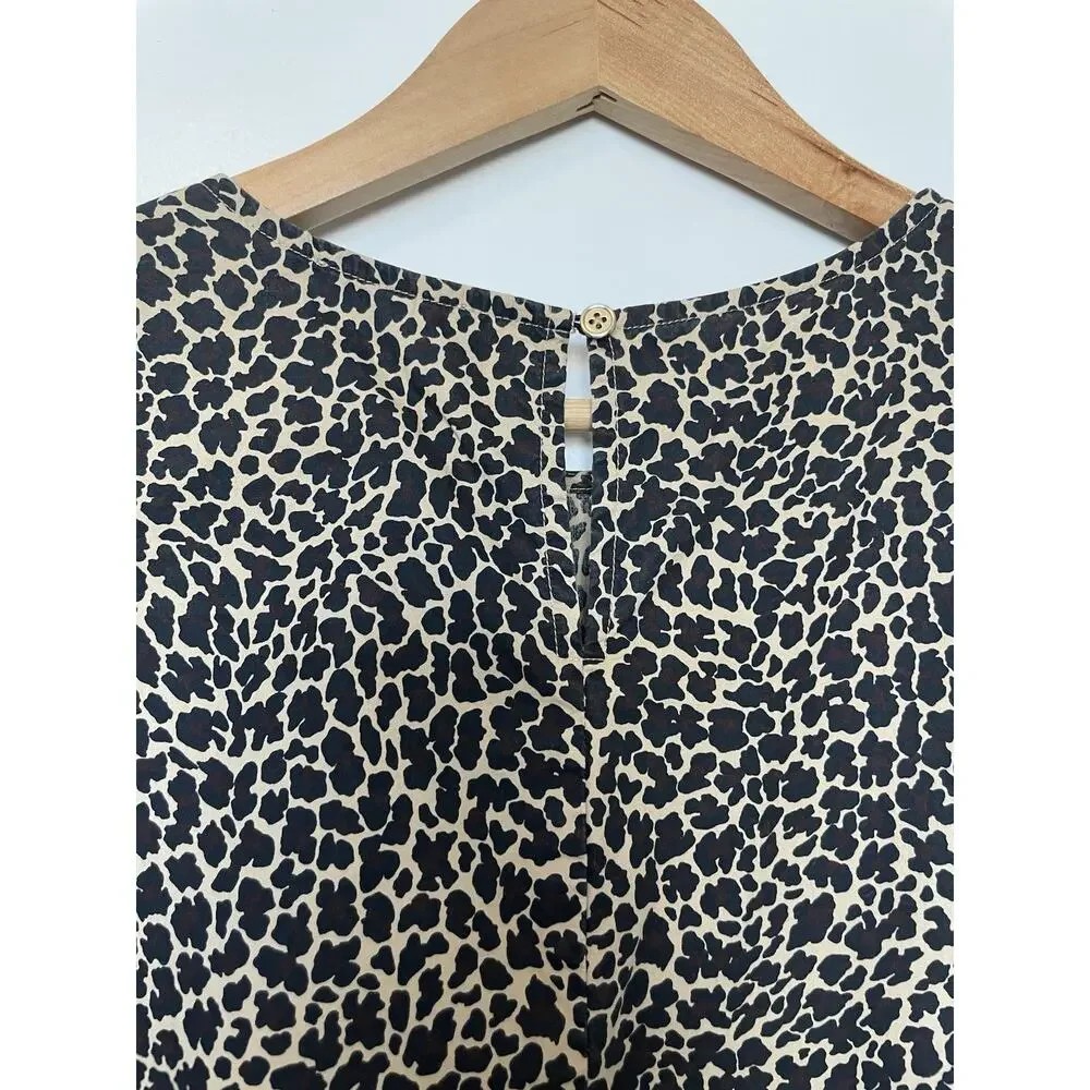 J. Crew Leopard Print Puff Sleeve Top Women’s Size Small | Animal Print Blouse